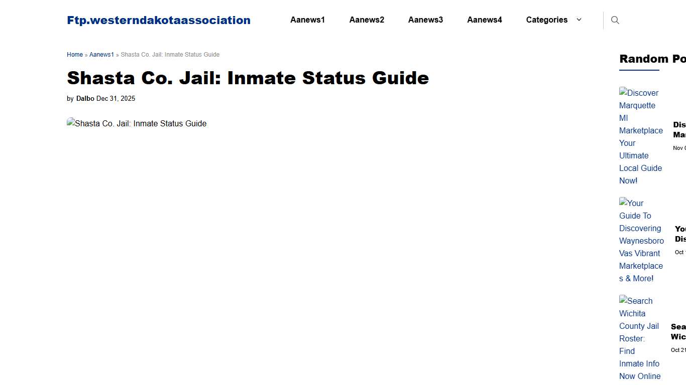 Shasta Co. Jail: Inmate Status Guide