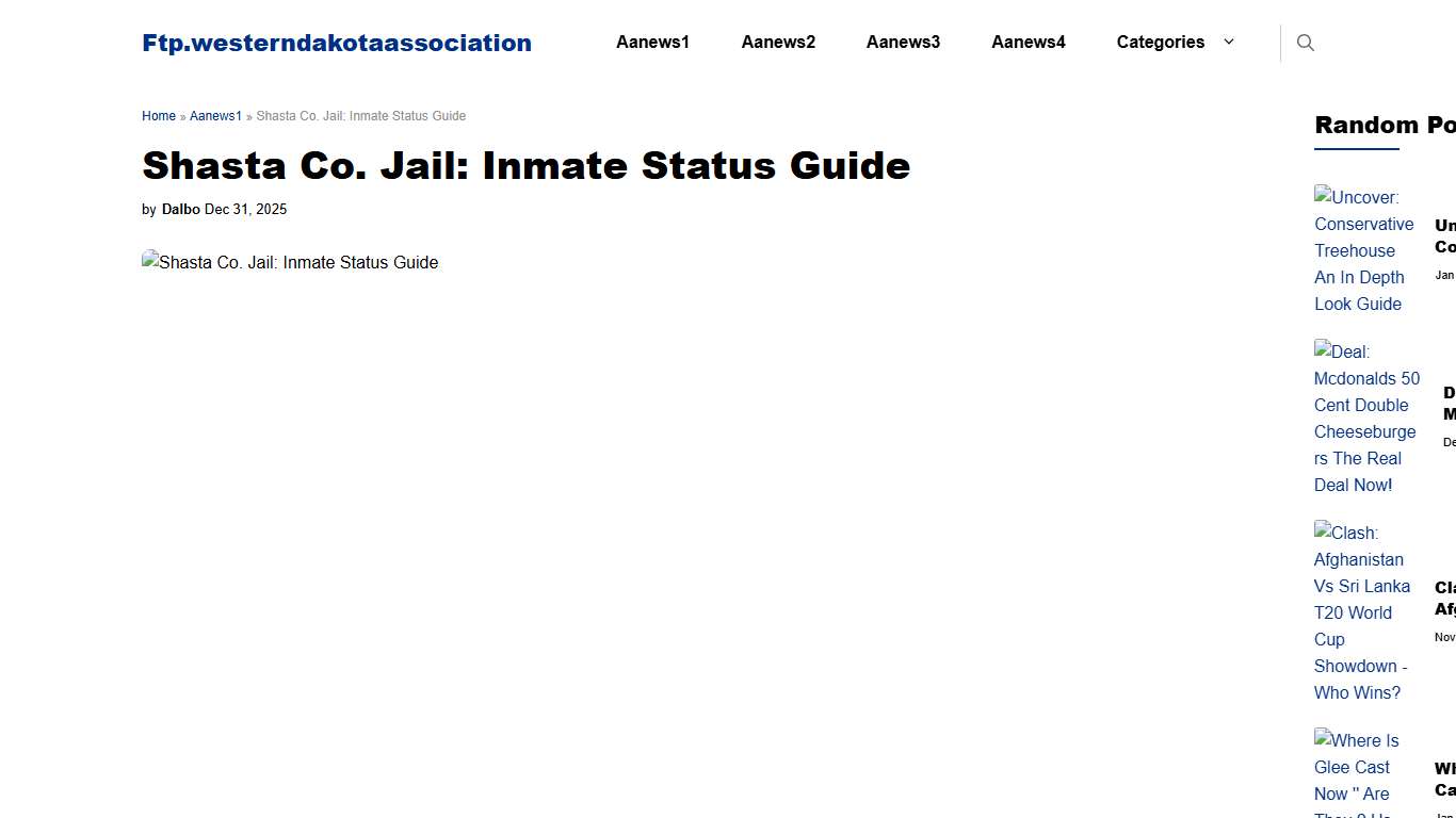 Shasta Co. Jail: Inmate Status Guide